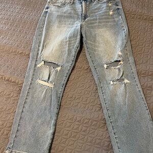 Sofia by Sofia Vergara Blue Boyfriend Jeans Distressed
